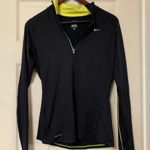 Nike Dri Fit Shirt Black Long Sleeve Running Top S